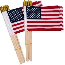 USA FLAG 4” x 6” WITH STICK - BANDERA USA 4” x 6” CON PALO