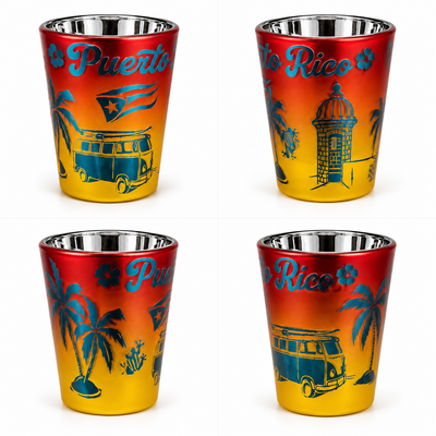 PUERTO RICO (PR) SHOT GLASS - VW VOLKSWAGEN DESIGN