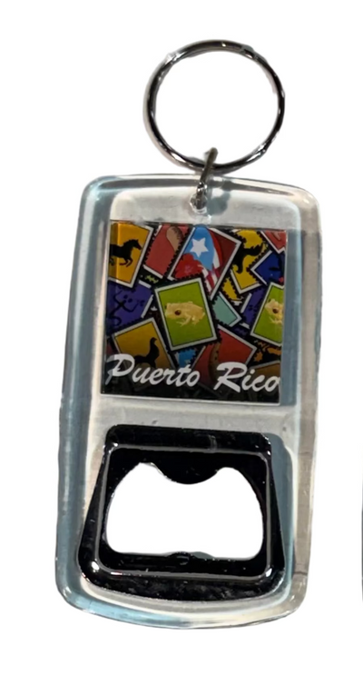 LLAVERO ABRE BOTELLA CUADRADO PUERTO RICO