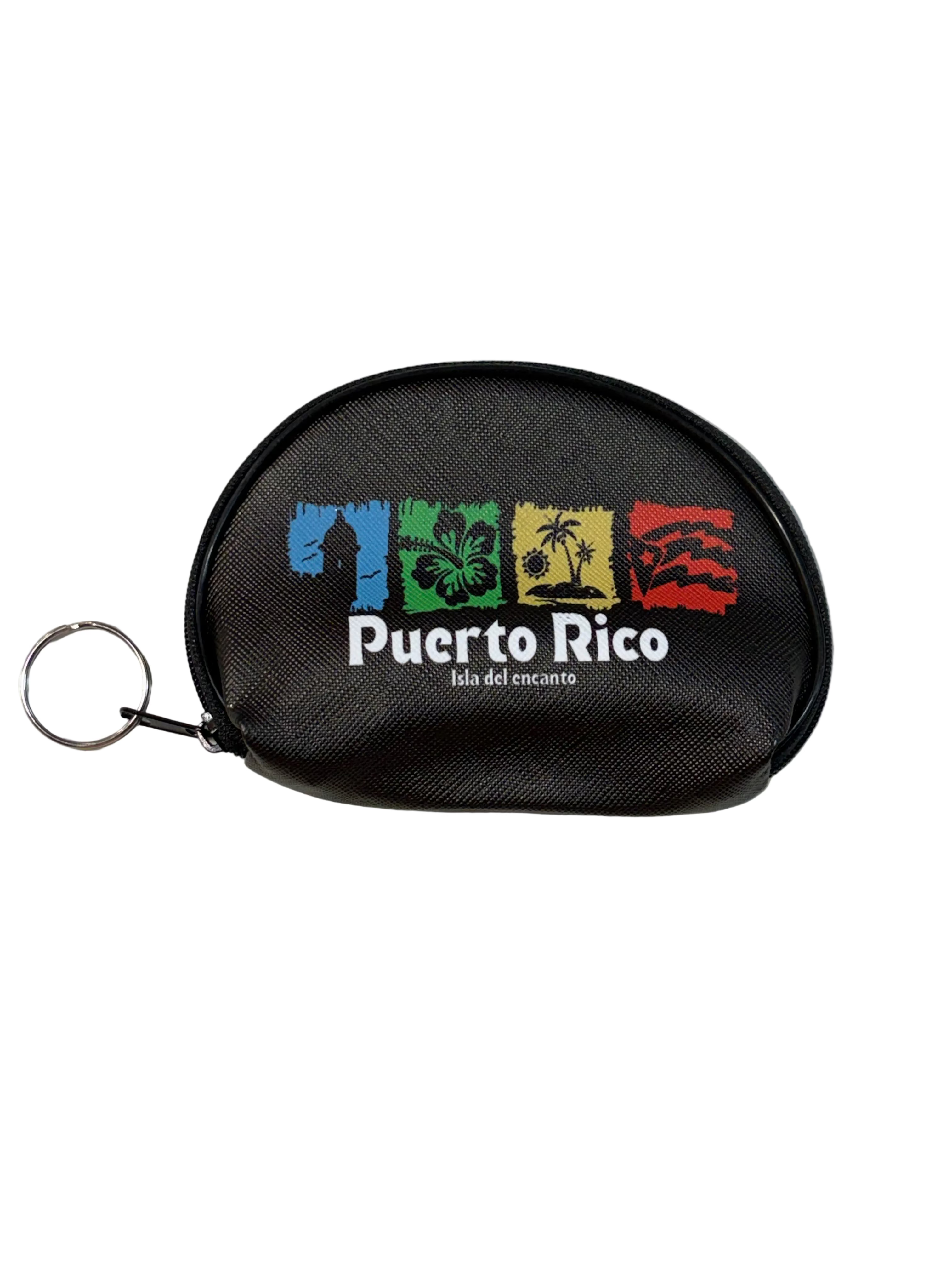 MONEDERO NEGRO SEMICIRCULAR PUERTO RICO / COIN WALLET