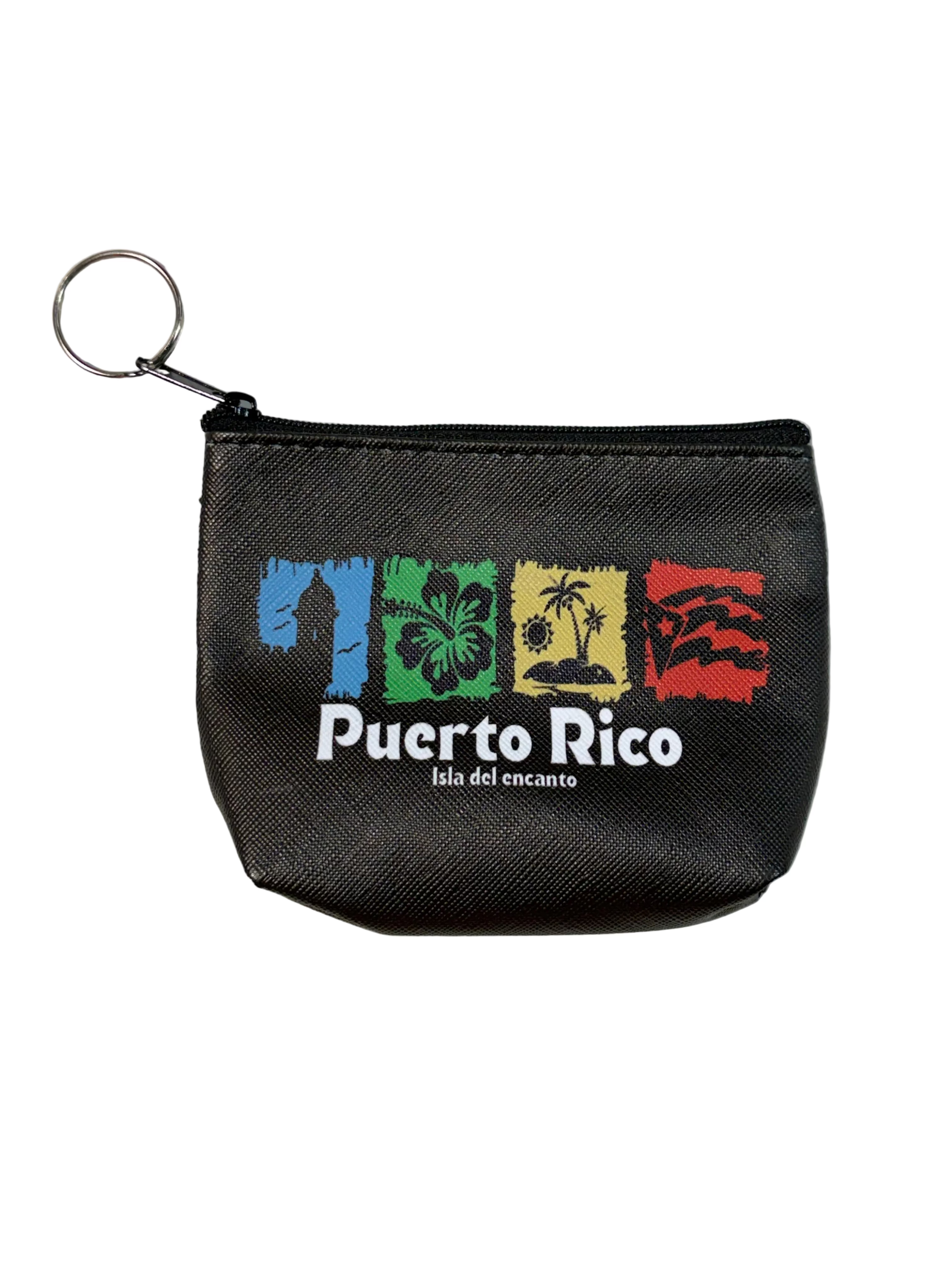 MONEDERO NEGRO RECTANGULAR PUERTO RICO / COIN WALLET