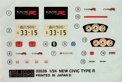 1/24 HONDA CIVIC TYPE R EP3 SCALE MODEL KIT - FUJIMI ID-94