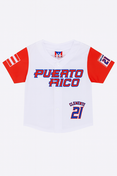 PUERTO RICO BASEBALL WHITE JERSEY ADULTS - JERSEY DE PUERTO RICO BLANCO
