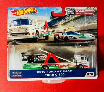 1/64 2016 FORD GT RACE FORD C-800 #20 - HOT WHEELS PREMIUM CAR CULTURE TEAM TRANSPORT