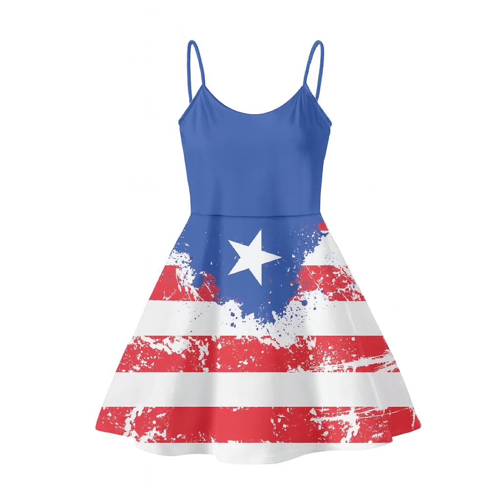 PUERTO RICO FASHION DRESS WITH PUERTO RICO FLAG - ADULT SIZE