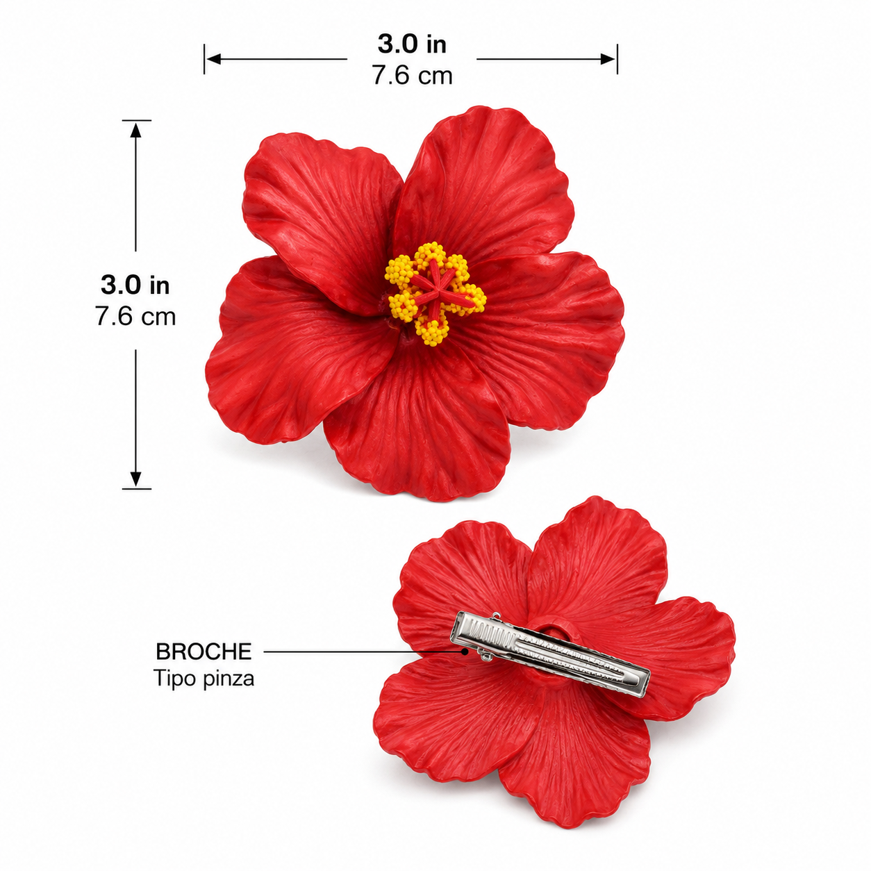FLOR DE MAGA AMAPOLA PINCHE DE PELO ROJO R. I.
