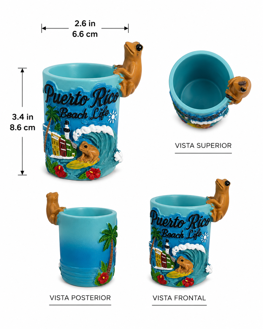 PUERTO RICO TOOTH PICK HOLDER COQUI SURFING.