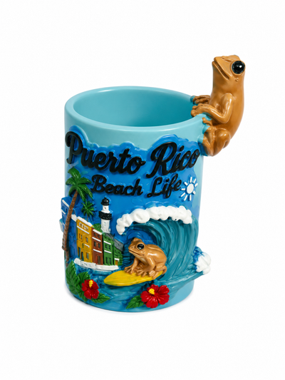 PUERTO RICO TOOTH PICK HOLDER COQUI SURFING.