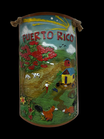 9” TEJA DECORATIVA CAMPO DE PUERTO RICO CERAMICA