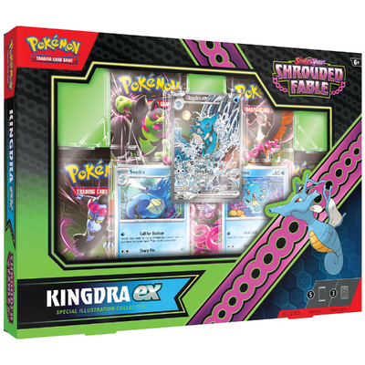 COLECCIÓN ESPECIAL DE ILUSTRACIONES DE POKEMON SCARLET &amp; VIOLET SHROUDED FABLE GRENINJA &amp; KINGDRA EX. 