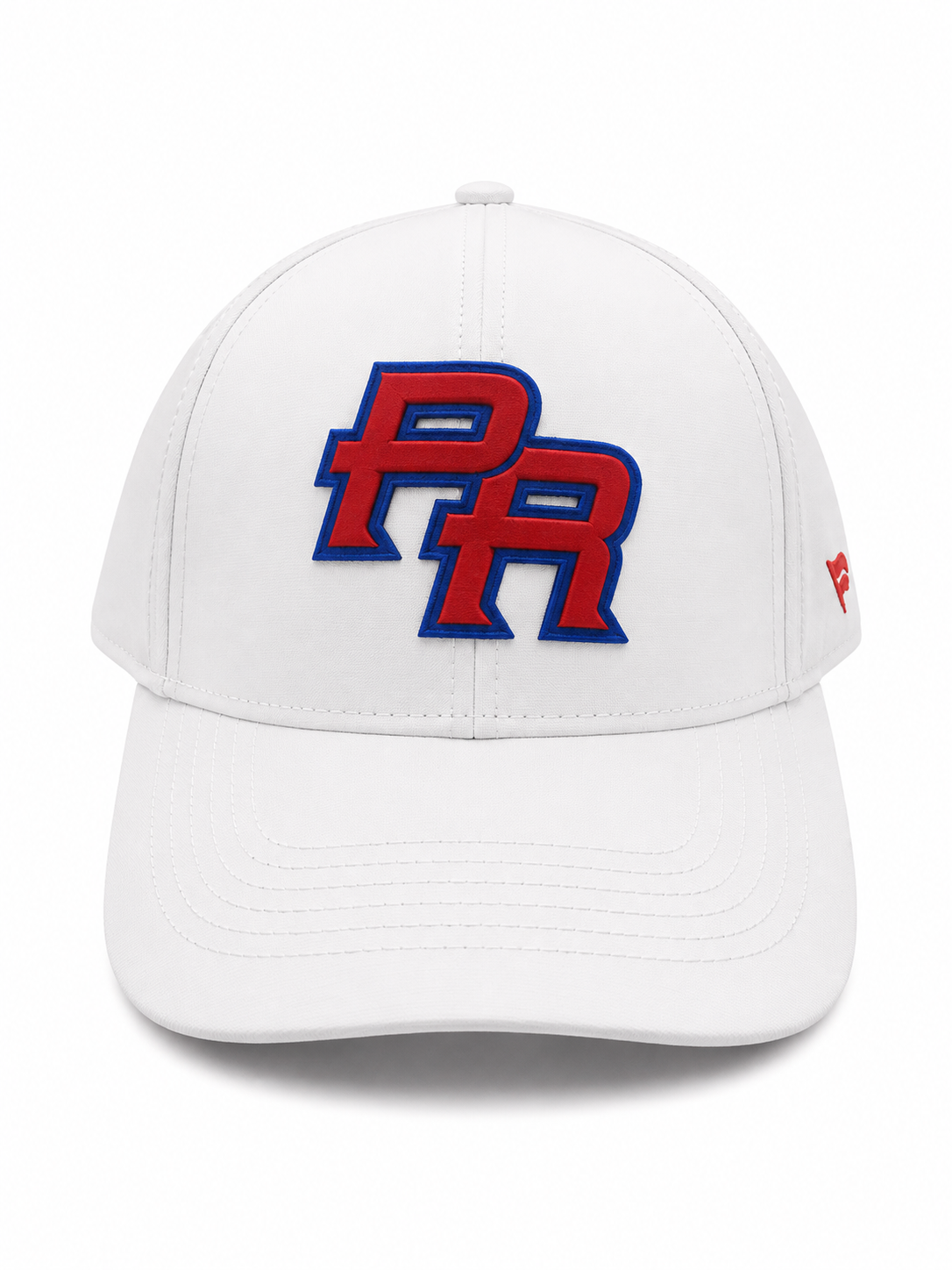 GORRA DE PUERTO RICO - BLANCA  CON LETRAS ROJO  CON BORDE AZUL - PUERTO RICO CAP WHITE  WITH RED  LETTERS & BLUE OUTLINE LETTERS