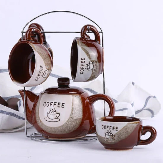 CERAMIC COFFE SET 9PCS