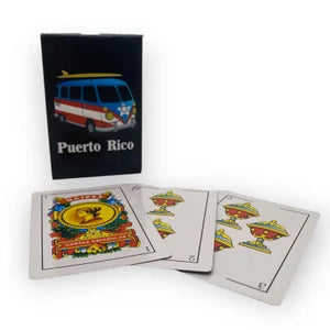 BRISCA CARD SET PUERTO RICO FLAG VOLKSWAGEN VAN DESIGN - CARTAS BRISCAS CON BANDERA DE PUERTO RICO EN VOLKSWAGEN