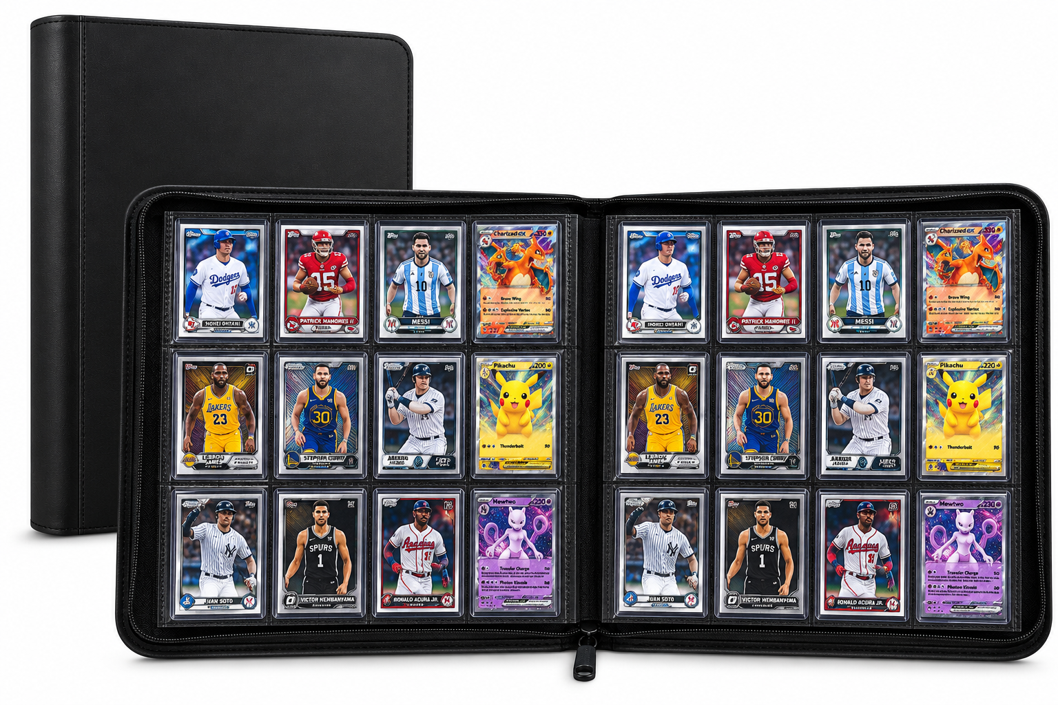 12 POCKET BINDER - 20 PAGES, HOLDS 480 CARDS WITH TOP LOAD