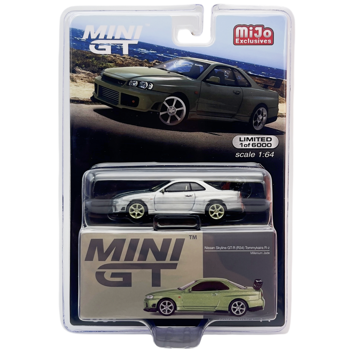 1/64 NISSAN SKYLINE GT-R (R34) TOMMYKAIRA R-Z MILENIUM JADE “RAW” (CHASE EDITION)