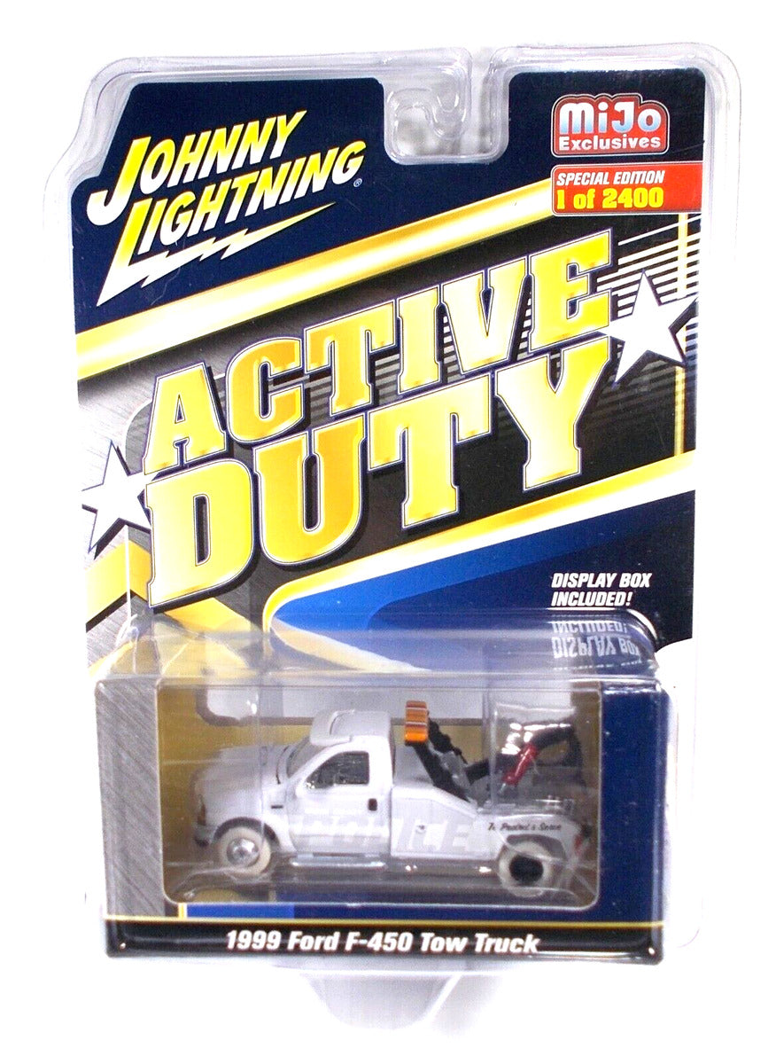 1/64 1999 FORD F-450 TOW TRUCK (CHASE WHITE LIGHTNING) - ACTIVE DUTY