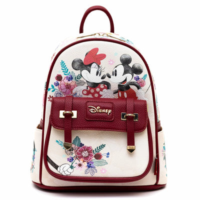 BULTO DISNEY MICKEY &amp; MINNIE- 11" VEGANO
 MINI MOCHILA DE CUERO