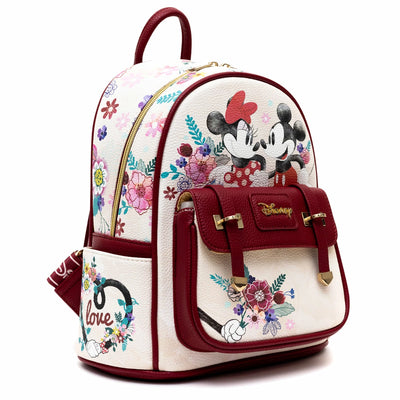 BULTO DISNEY MICKEY &amp; MINNIE- 11" VEGANO
 MINI MOCHILA DE CUERO