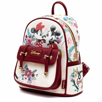 BULTO DISNEY MICKEY &amp; MINNIE- 11" VEGANO
 MINI MOCHILA DE CUERO
