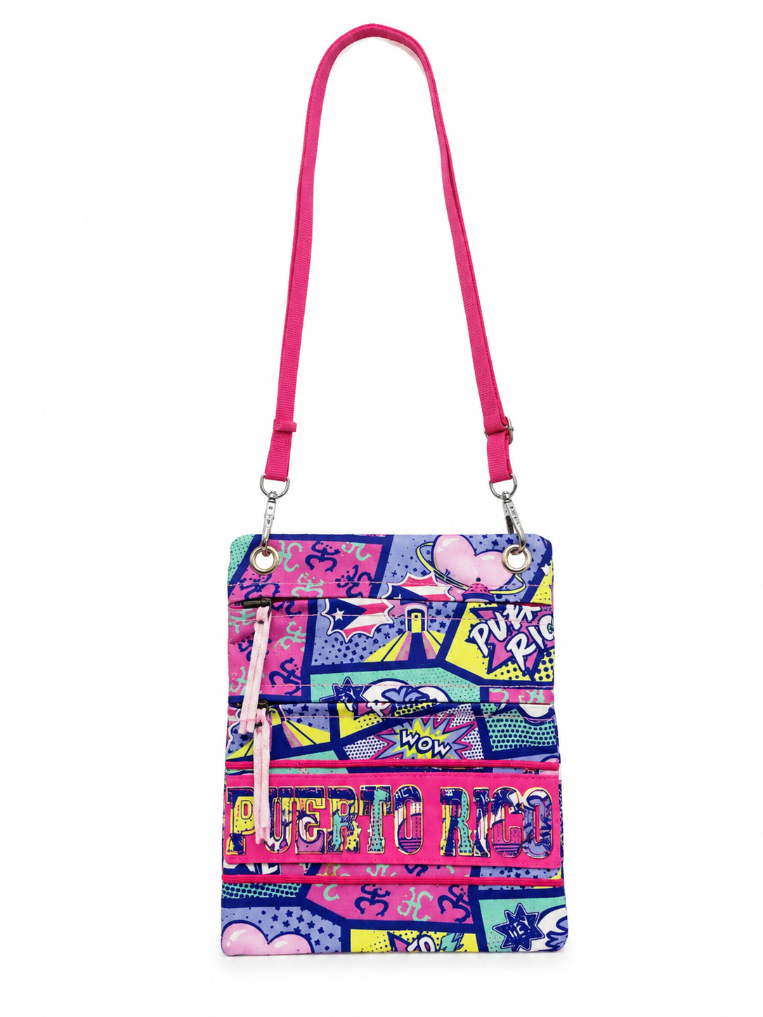 Puerto Rico Crossbody Bag BPR105-B -R – Bolso de Hombro con Múltiples Compartimientos