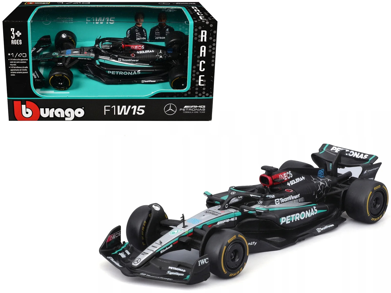 1/43 RACE F1 MERCEDES AMG W15 #44 L. HAMILTON 2024