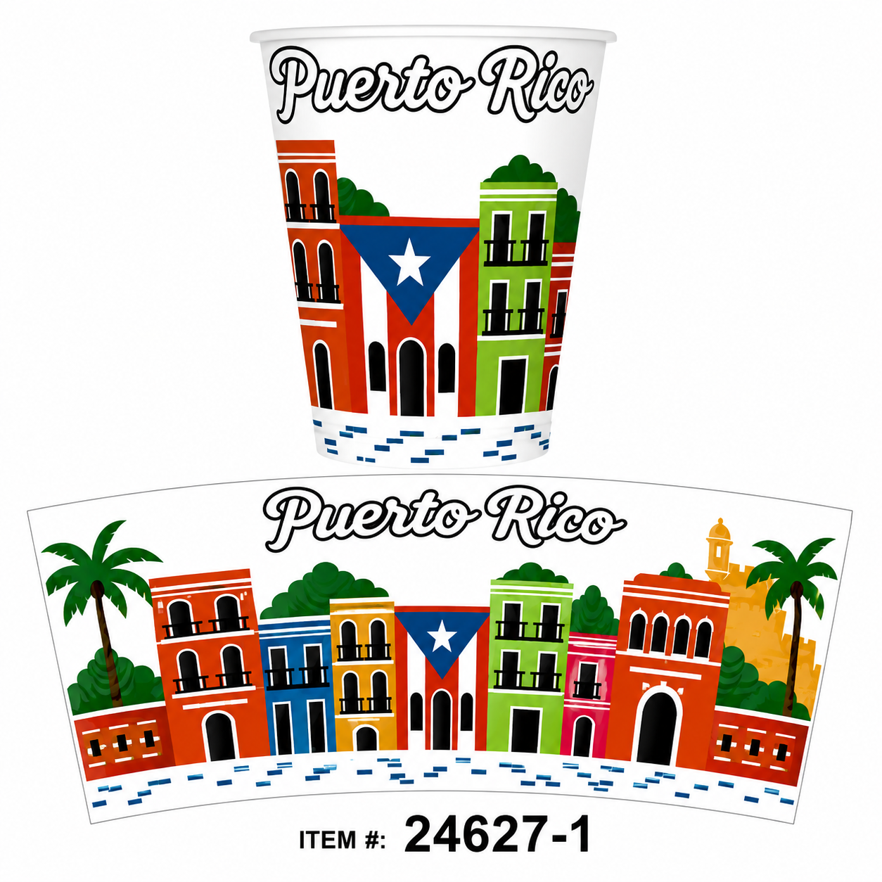 PUERTO RICO PLASTIC SOUVENIR CUP / DRINKWARE 24627-1