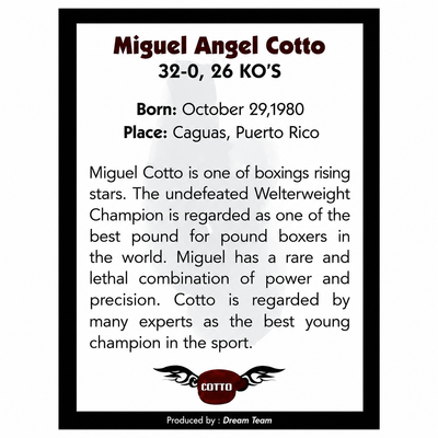 TARJETA DE MIGUEL COTTO