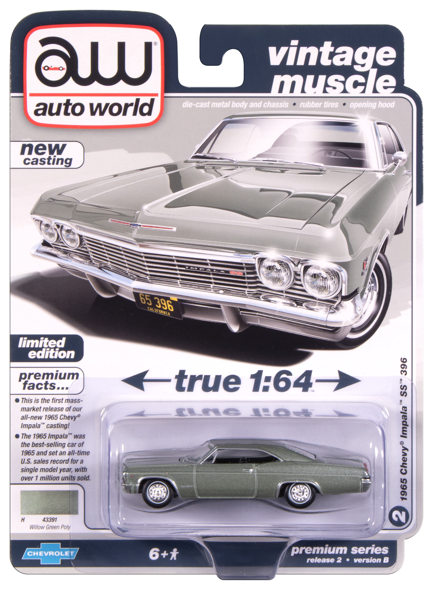 1/64 1965 CHEVY IMPALA SS 396 - AUTO WORLD