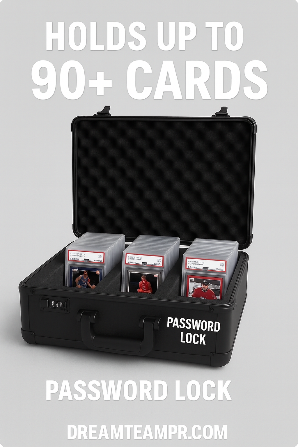 3 ROW GRADED TRADING CARD STORAGE BOX - HOLDS 80+ CARDS / MALETA PARA GUARDAR TARJETAS COLECCIONABLES