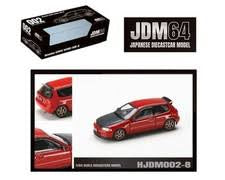 1/64  HONDA CIVIC (EG6) SIR II RED WITH BLACK HOOD - JDM64