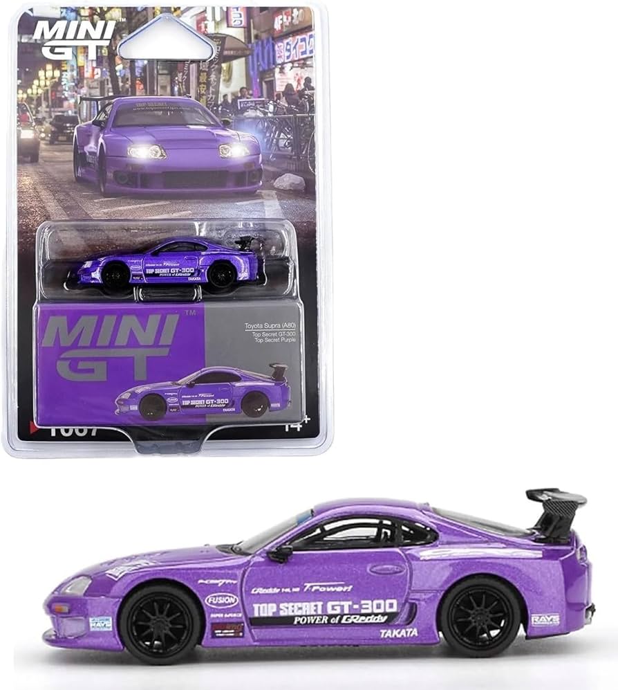 1/64 TOYOTA SUPRA (A80) TOP SECRET GT-300 PURPLE - MINI GT