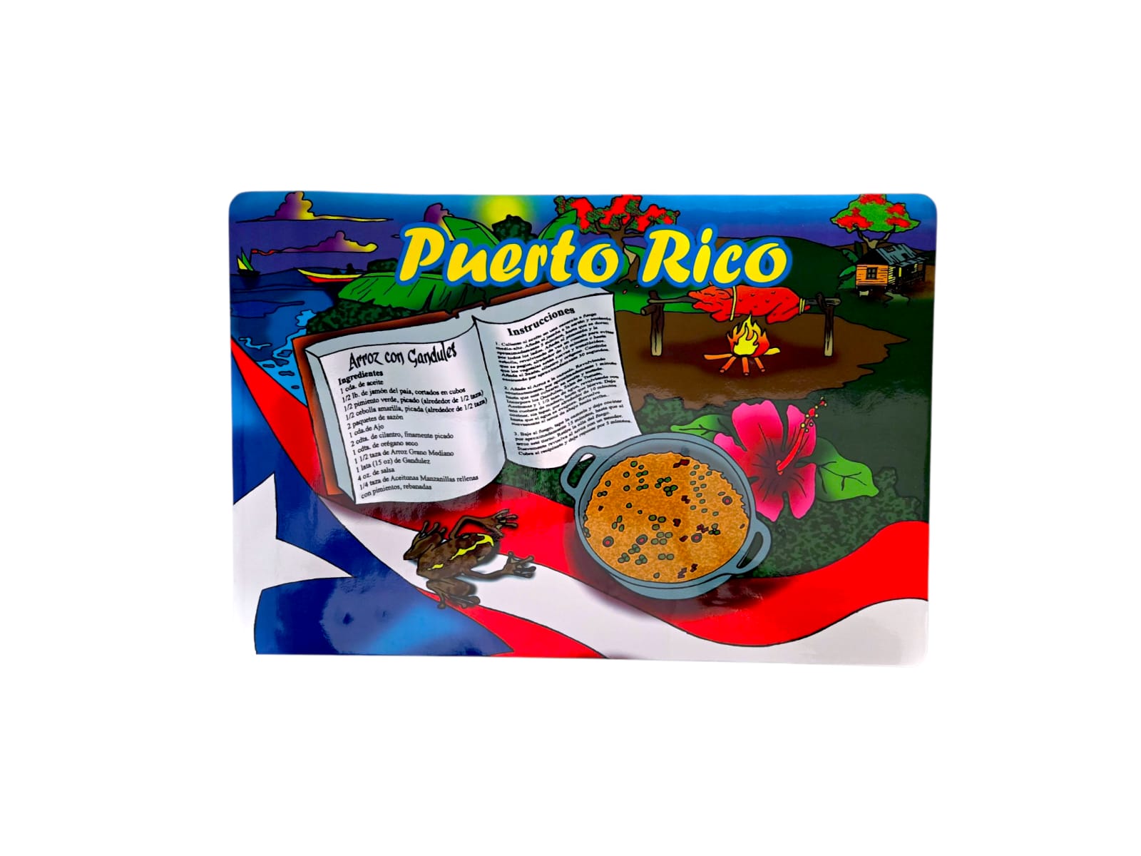 PUERTO RICO PLACE MAT - ARROZ CON GANDULEZ 17” x 11.5”