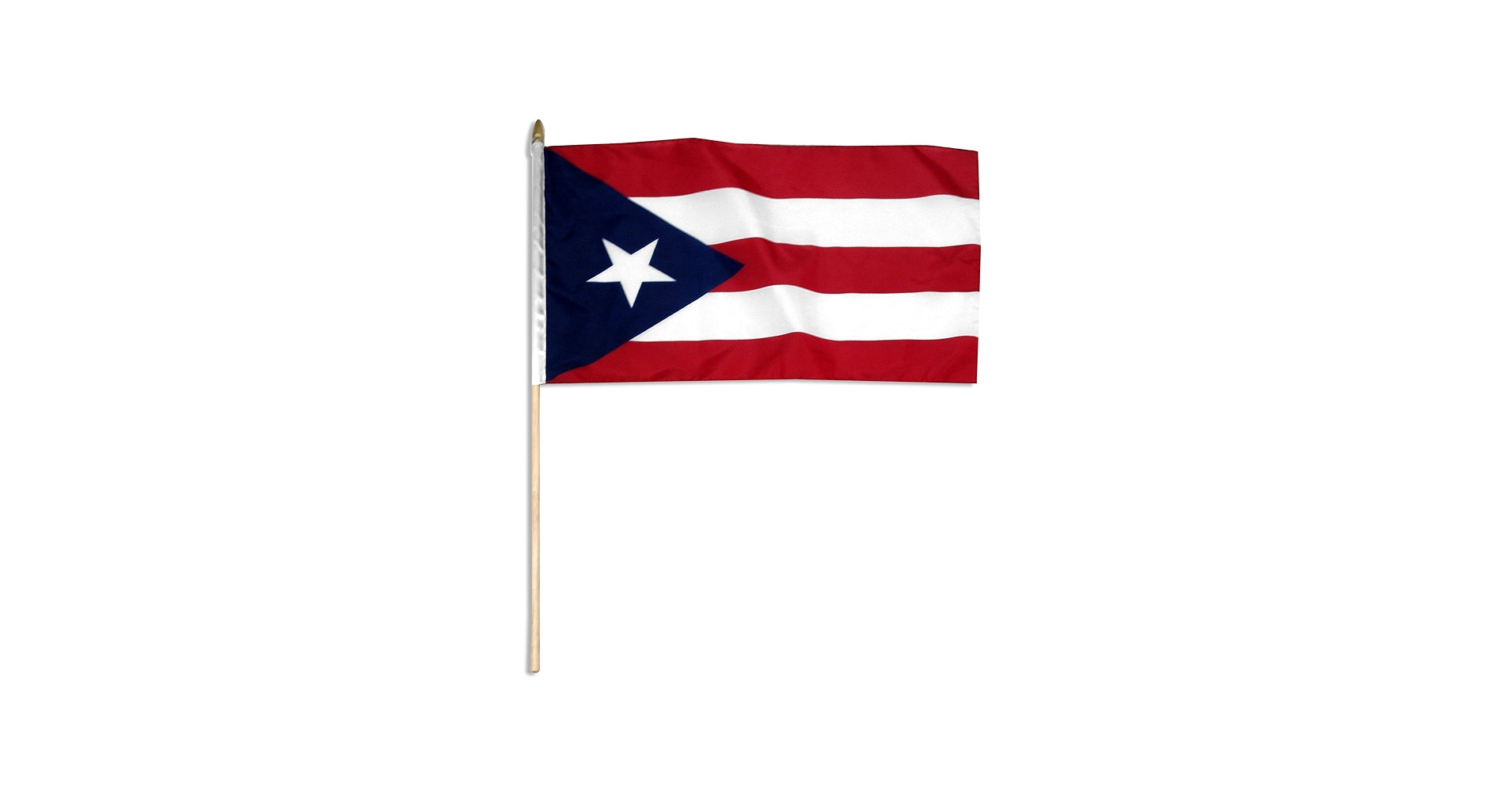 PUERTO RICO 6” X 9” FLAG WITH STICK DARKBLUE - BANDERA 6” X 9” DE PUERTO RICO CON PALO AZUL OSCURO
