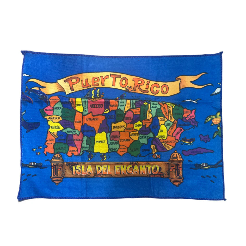 KITCHEN TOWEL PUERTO RICO  MAP - TOALLA DE COCINA DE PUERTO RICO