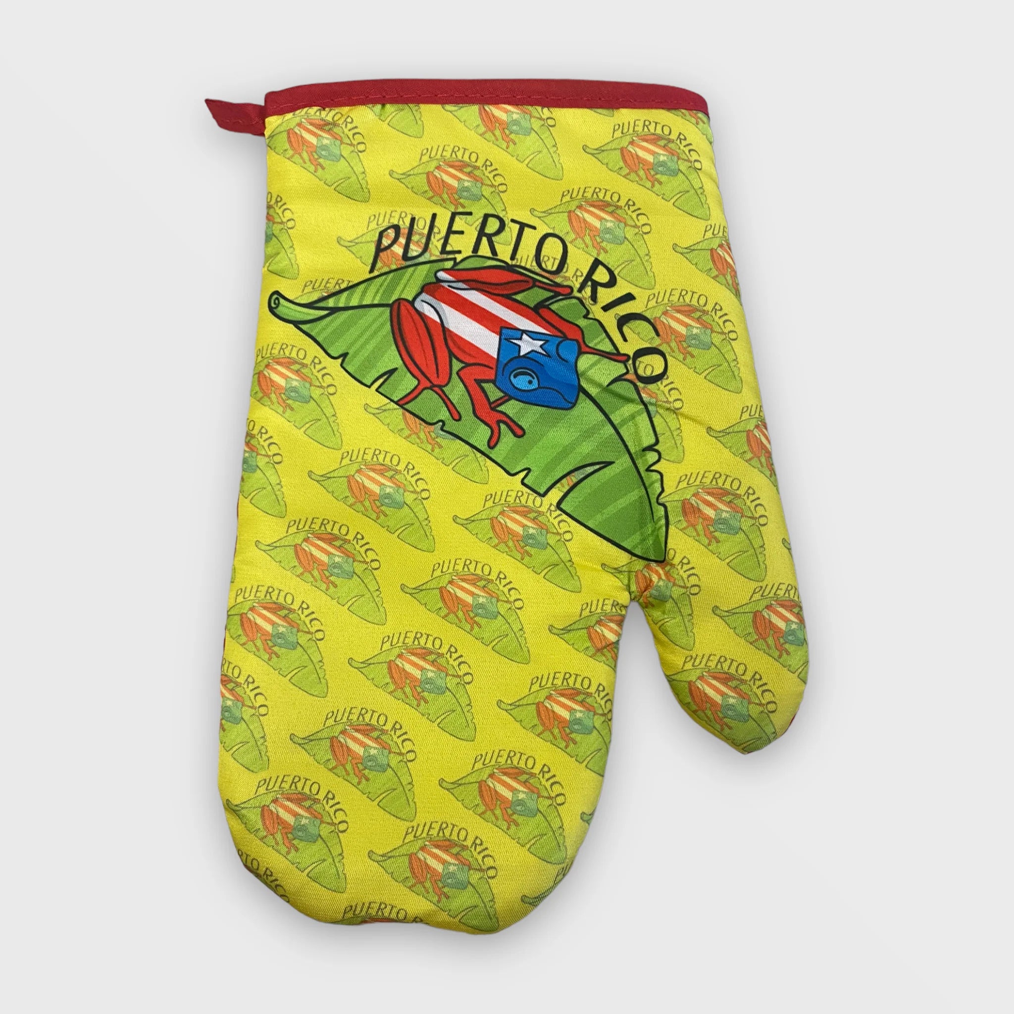 OVEN MITT - GUANTE DE AGARRADERA DE COQUI EN HOJA PUERTO RICO
