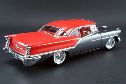 1/18 1957 OLDSMOBILE SUPER 88 HARD TOP , CHARCOAL GREY & FESTIVAL RED