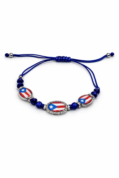 PULSERA CON BANDERA DE PUERTO RICO (AJUSTABLE) BL-9062PR
