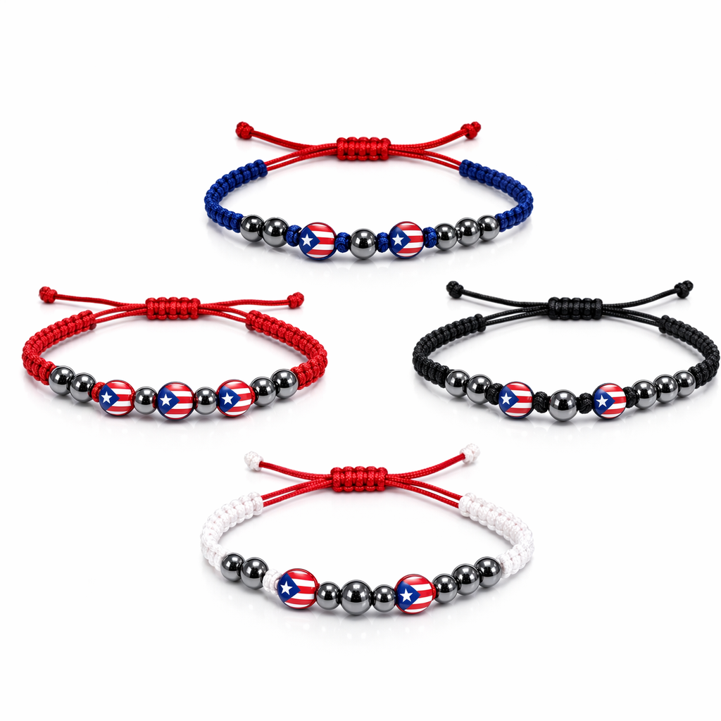 PULSERA CON BANDERA DE PUERTO RICO (AJUSTABLE) PBR1534PR