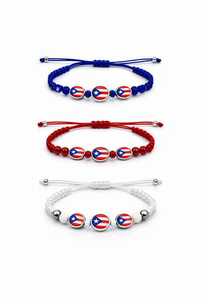 PULSERA CON BANDERA DE PUERTO RICO (AJUSTABLE) BL-2200PR