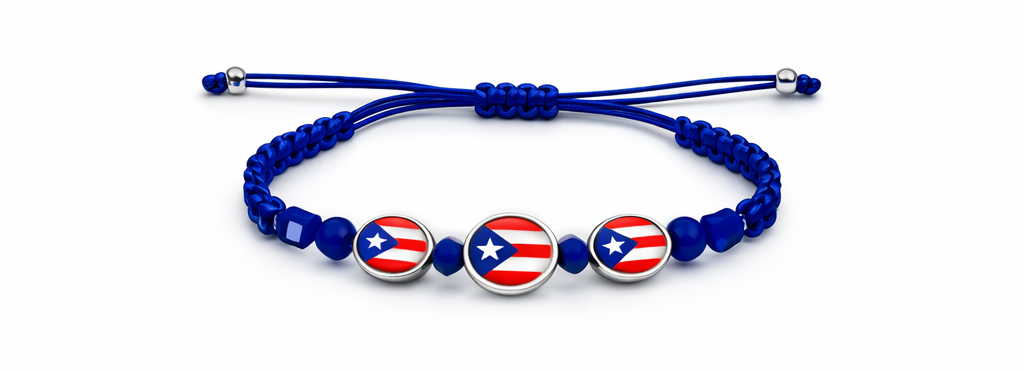 PULSERA CON BANDERA DE PUERTO RICO (AJUSTABLE) BL-2200PR
