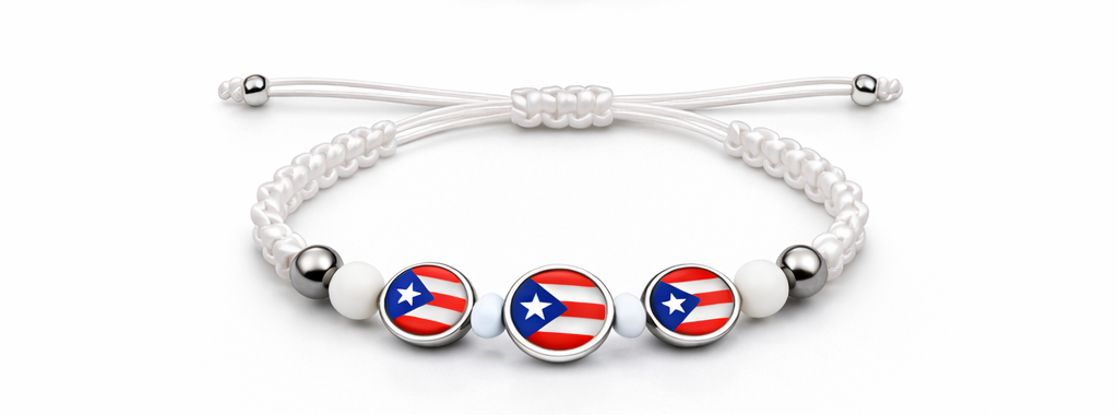 PULSERA CON BANDERA DE PUERTO RICO (AJUSTABLE) BL-2200PR