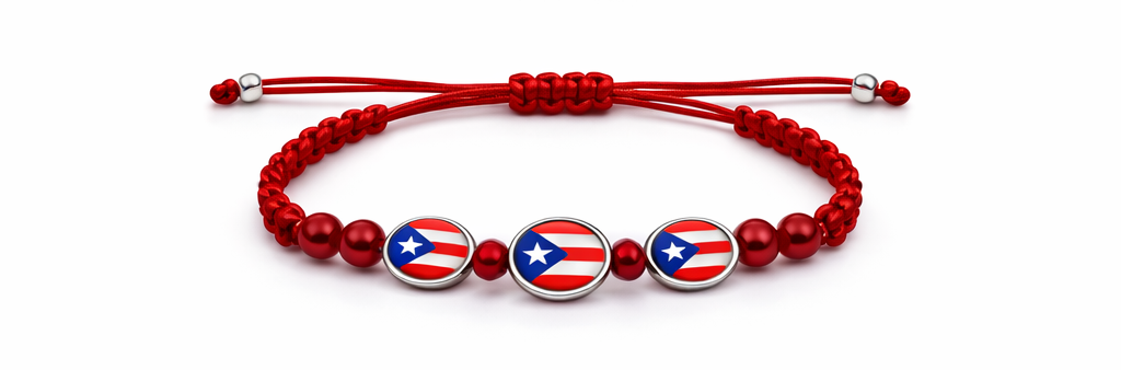 PULSERA CON BANDERA DE PUERTO RICO (AJUSTABLE) BL-2200PR