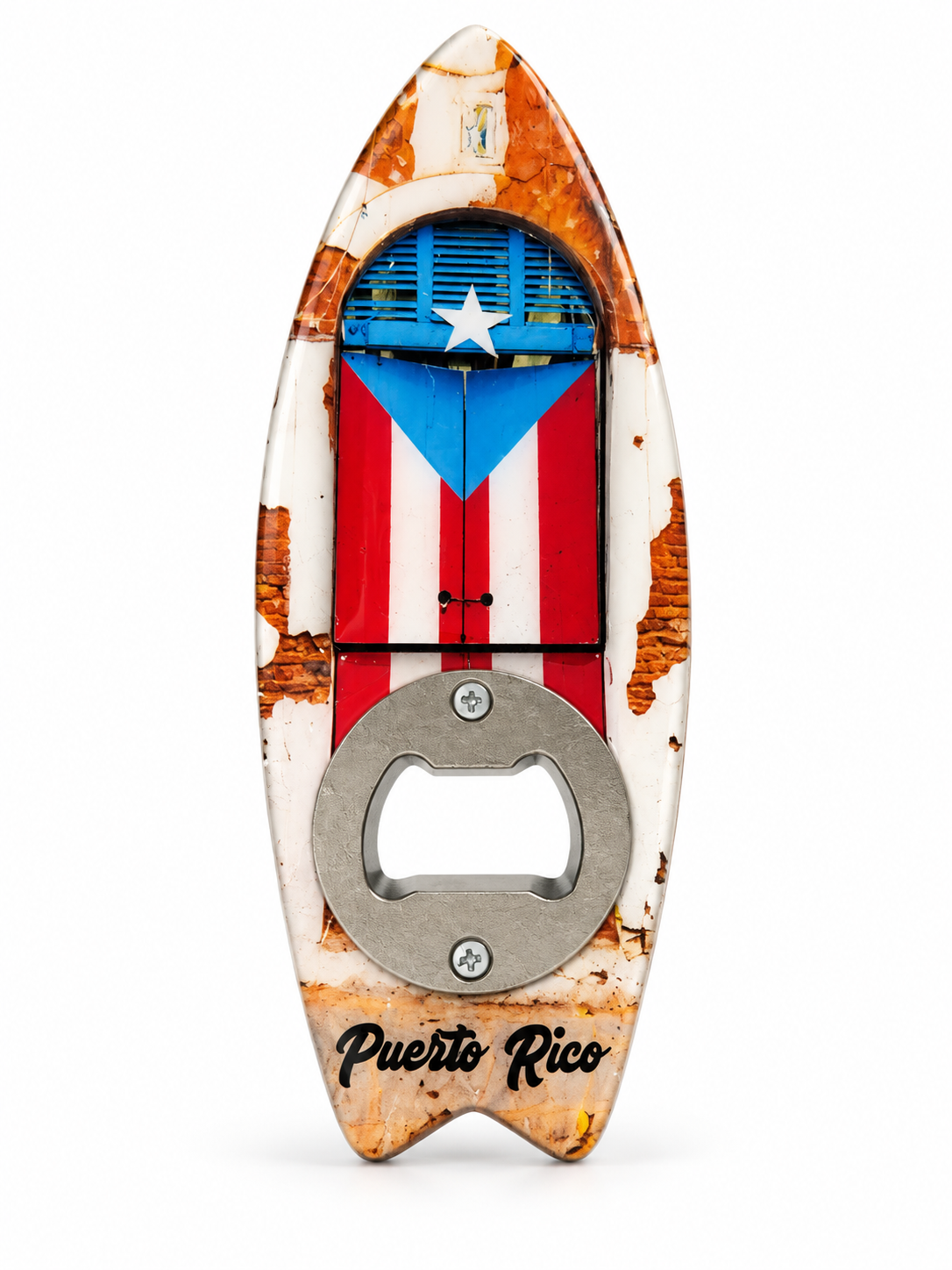 PUERTO RICO MAGNET SURF BOARD SHAPE WITH PUERTA DE SAN JUAN