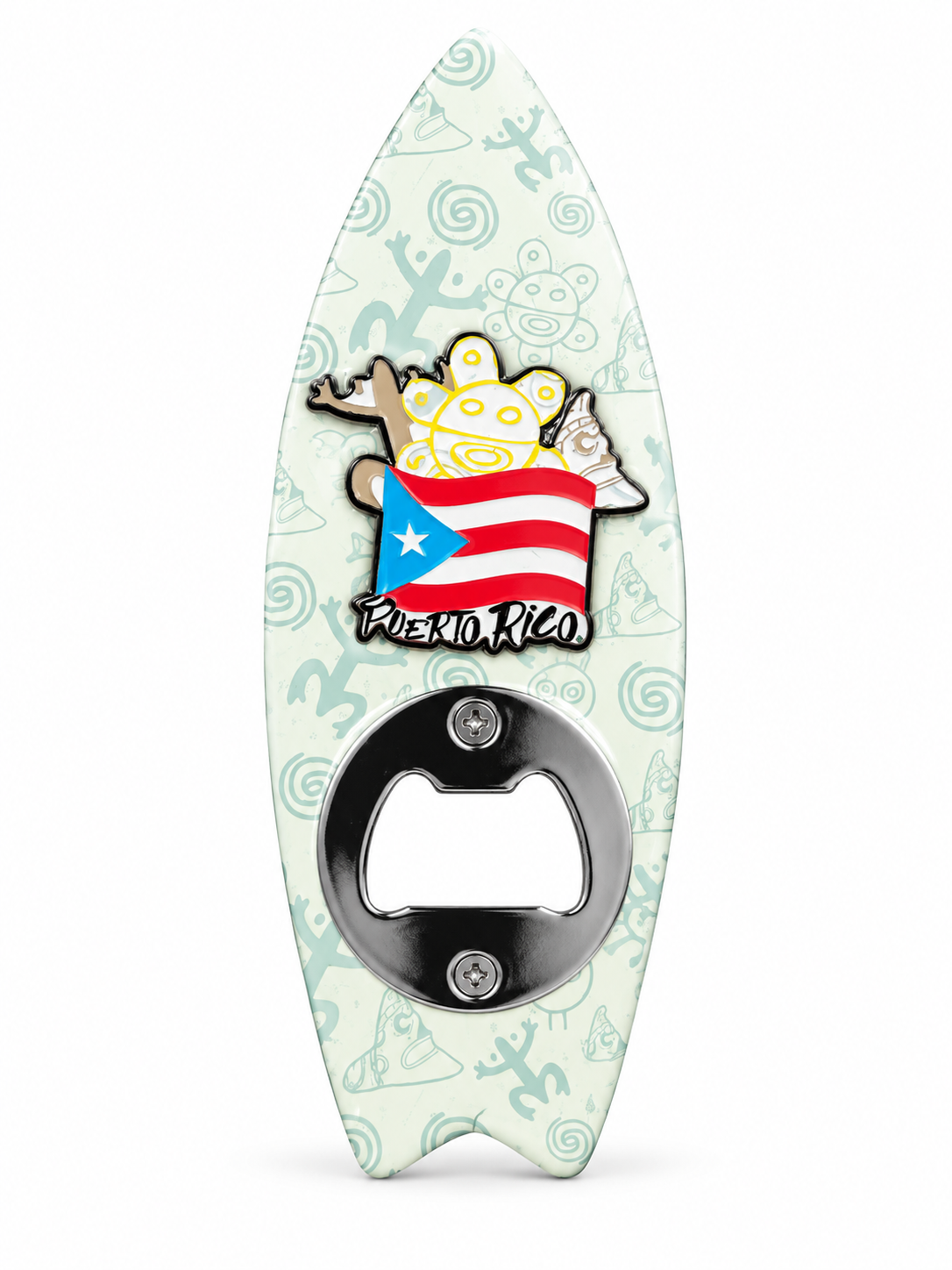 PUERTO RICO MAGNET SURF BOARD SHAPE WITH TAINO SYMBOLS