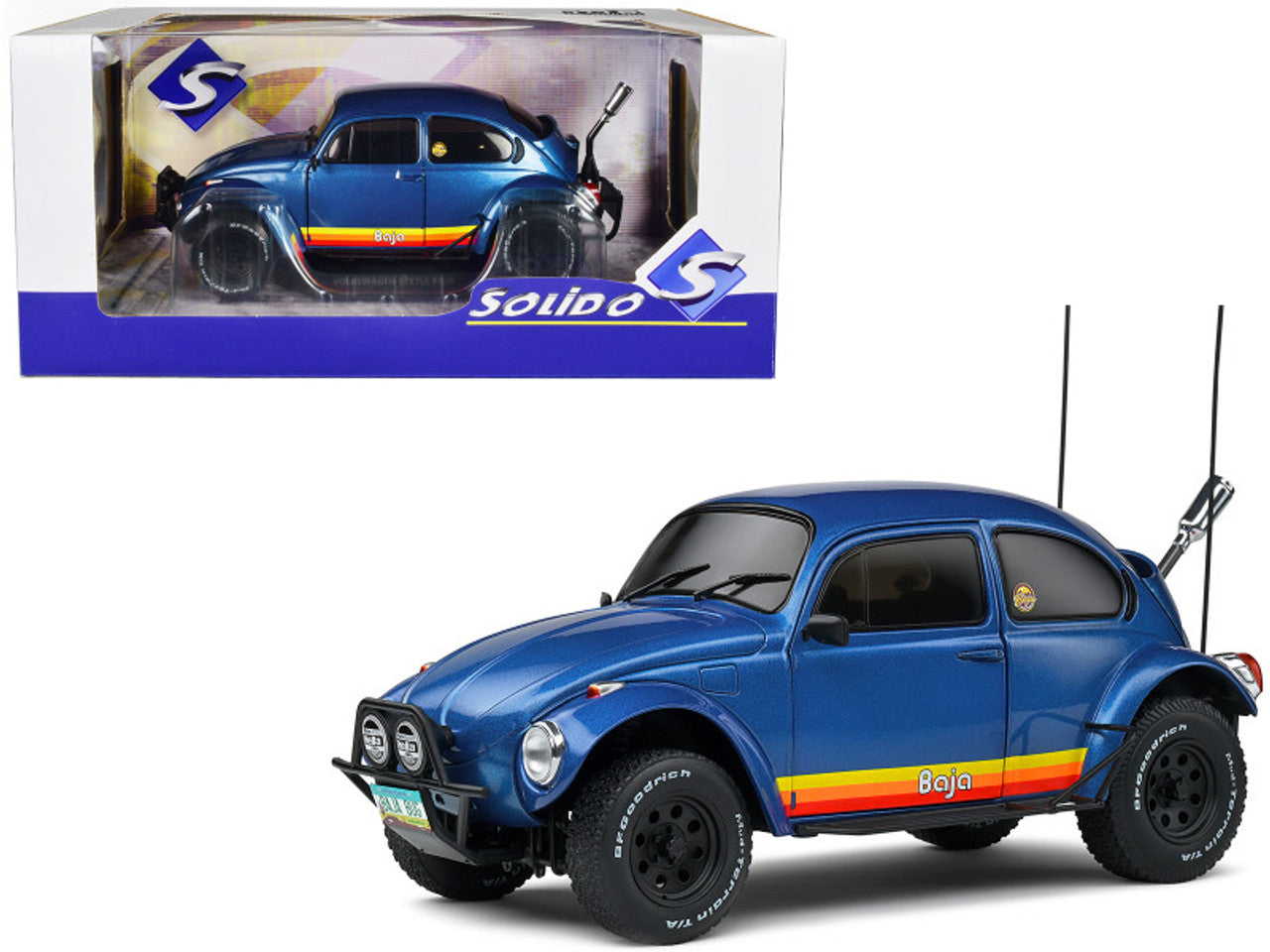 1/18 1975 VOLKSWAGEN BEETLE BAJA METALIC BLUE - SOLIDO