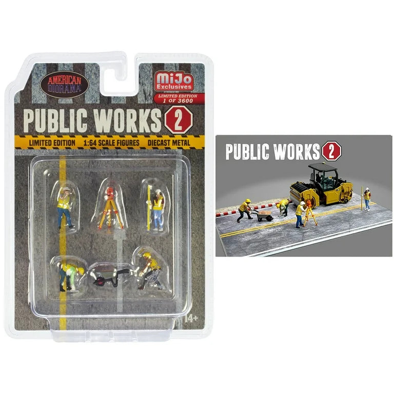 1/64 PUBLIC WORK 2 DIORAMA FIGURES - AMERICAN DIORAMA