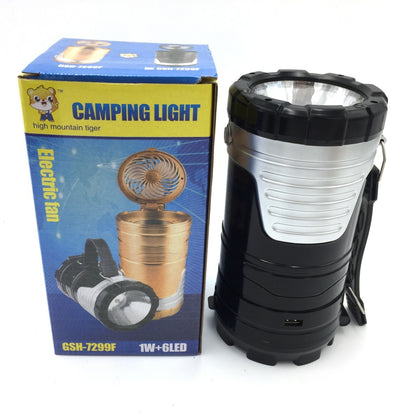 ELECTRIC FAN 1W/6LED SOLAR CAMPING LIGHT