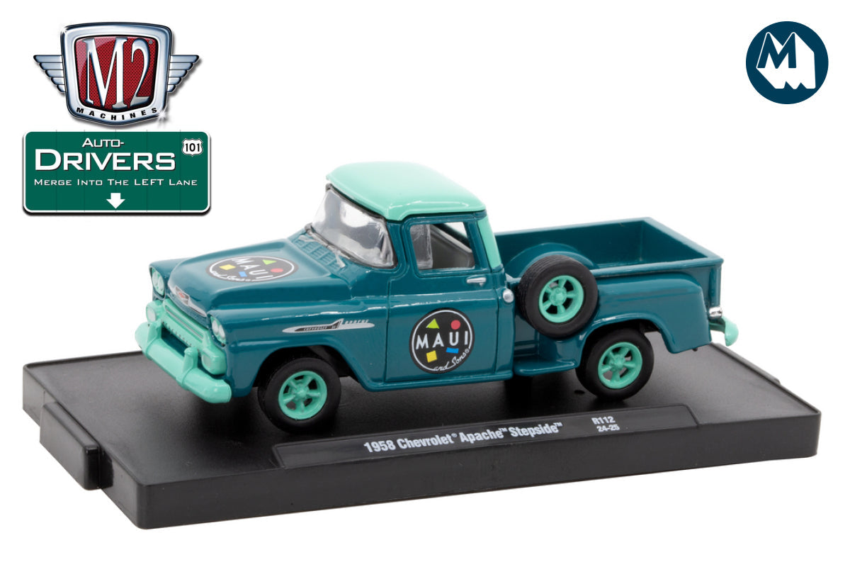 1/64 1958 CHEVROLET APACHE STEPSIDE MAUI AND SONS - M2 MACHINES