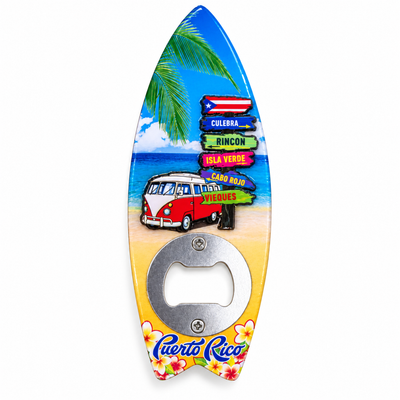 PUERTO RICO MAGNET SURF BOARD SHAPE WITH GARITA SAN JUAN