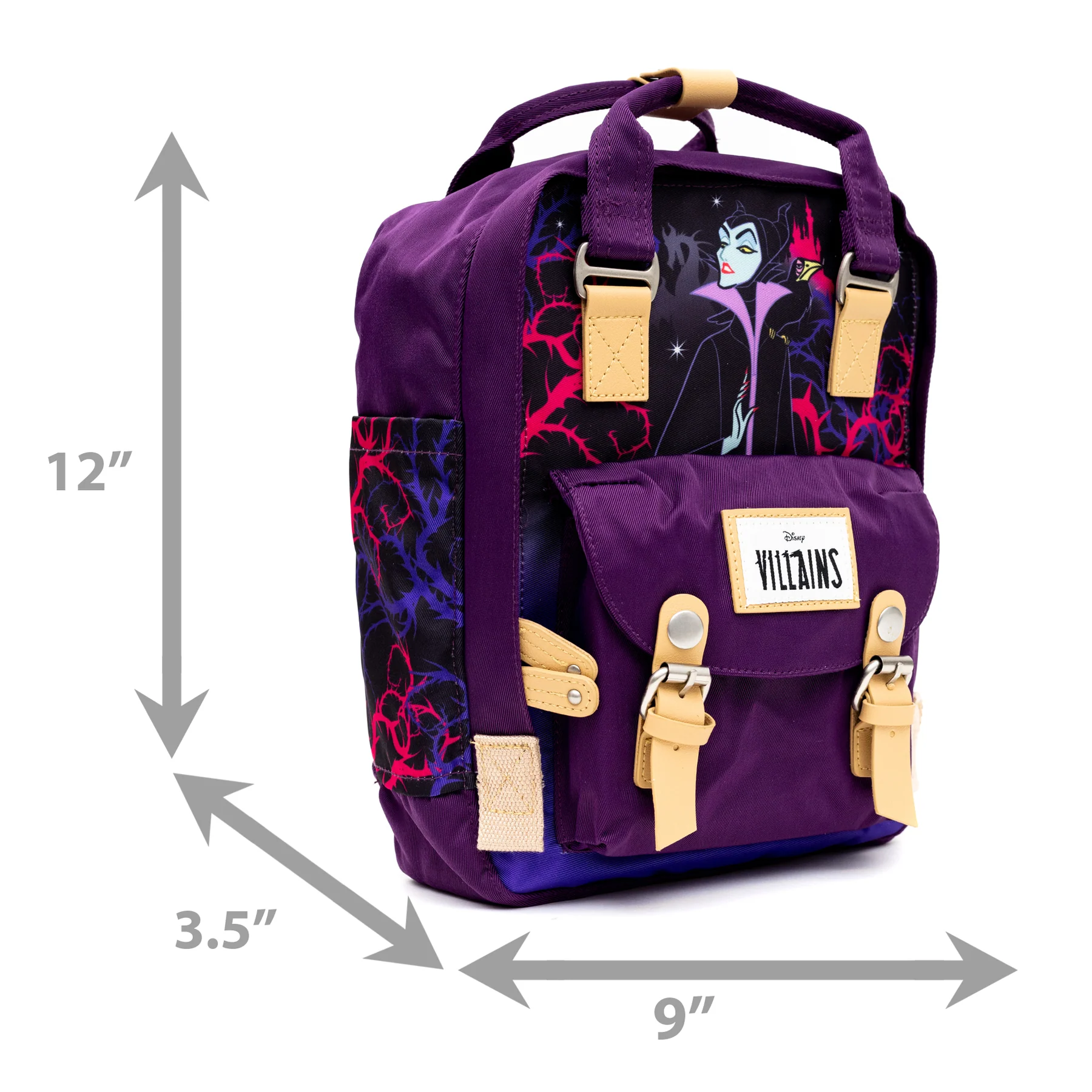 BACK PACK -  11" X  9" VILLIANS PURPLE PATTERN